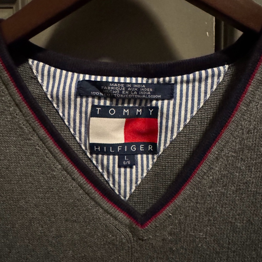 Tommy Hilfiger Charcoal V-Neck Sweater